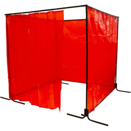 1457 - Welding Booth EN 1598 With Frames & Curtain. 6ft x 6ft x 6ft