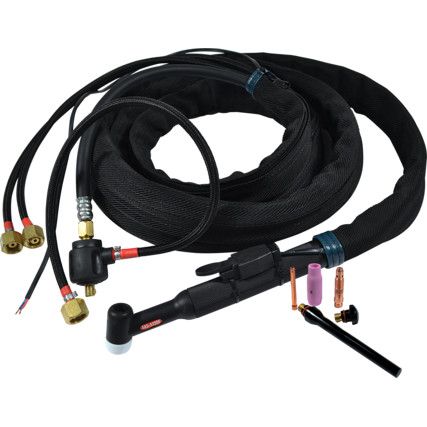 TTS018 Standard Rigid Head Tig Torch 350dc / 250ac - Water Cooled x 3.8 mtr cable
