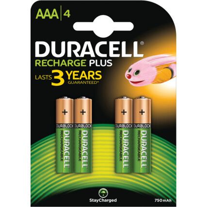 AAA Rechargeable Batteries NiMH, Pack of 4