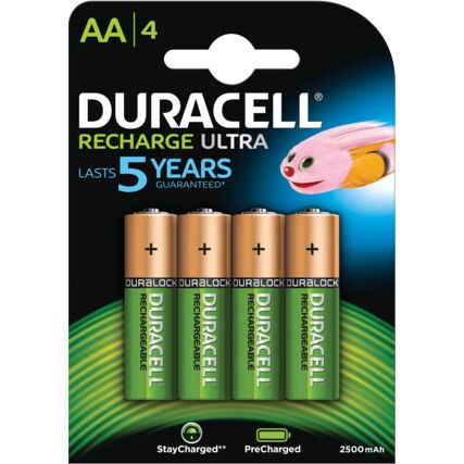 Staycharged AA Rechargeable Batteries, Pack of 4