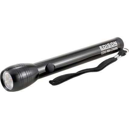 Handheld Torch, LED, Non-Rechargeable, 30lm, 30m Beam Distance, Black
