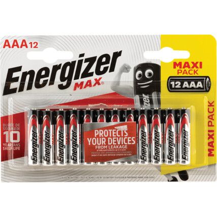 E92 AAA MAX® Batteries Pack of 12 103700