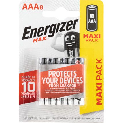 E92 AAA MAX® Batteries Pack of 8 12100