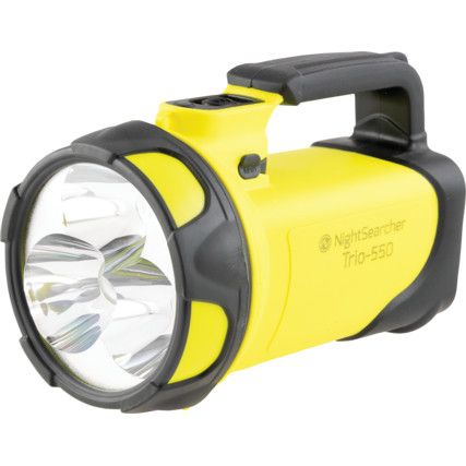 Search Light, CREE LED, Rechargeable, 550lm, 600m Beam Distance, IP54, Black/Yellow