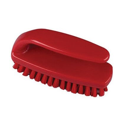 102mm Prof' Med' Poly' Nail Brush Grippy Red