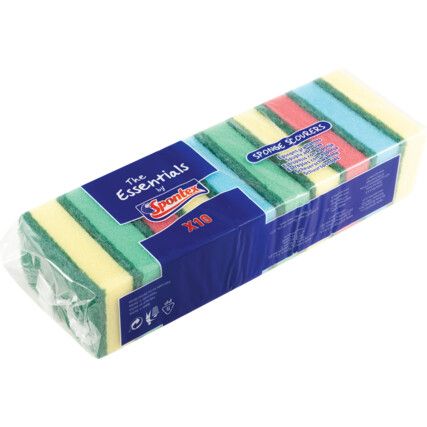 Essentials Assorted Sponge Scourers (Pack of 10)