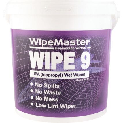 Wipemaster® 9 Isopropanol Alcohol  Wipes, Pack Qty 400 Wipes