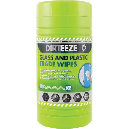 Spunlace Glass & Plastic Wipes - Pack of 80