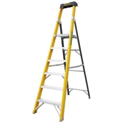5 x Treads, Glass Fibre Platform Step Ladder, 1.81m