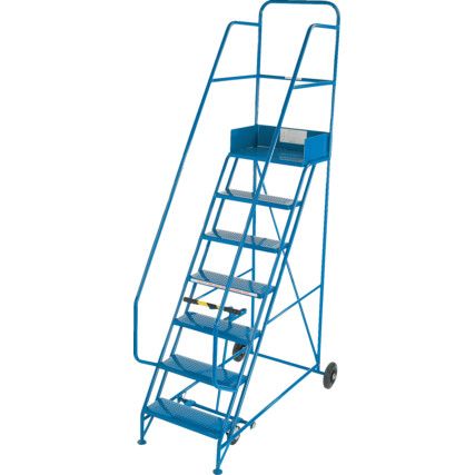 P/H 1m, Steel  Mobile Step Ladder, Blue
