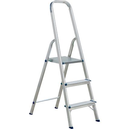 3 x Treads, Aluminium Platform Step Ladder