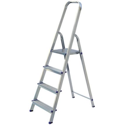 4 x Treads, Aluminium Platform Step Ladder