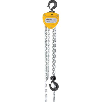 VS III, Manual Chain Hoist, 1 ton Rated Load, 3m Lift, 6mm Chain