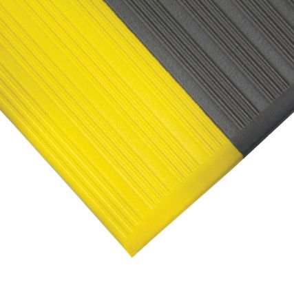 1.2m x 18.3m Grey & Yellow Orthomat Ribbed Mat