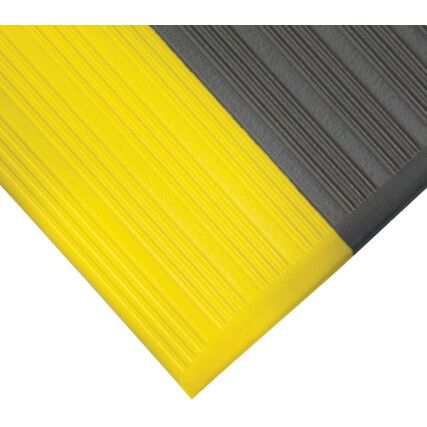 1.2m x Linear Metre Grey & Yellow Orthomat Ribbed Mat