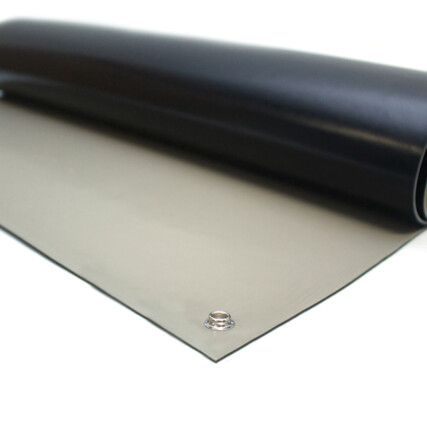 Black ESD Rubber Floor Mat 0.6m x 1.2m x 3mm