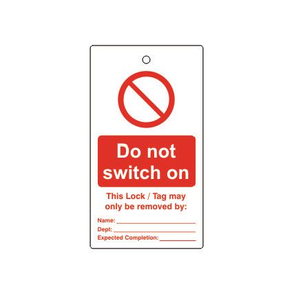 Lockout Tags Do Not Switch On Single Sided Pack of 10