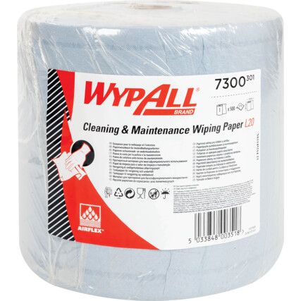 L20, Centrefeed Blue Roll, 2 Ply, 1 Roll