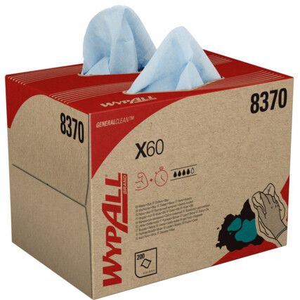 X60, Wiper Cloths, Blue, 3 Ply, Pack of 1