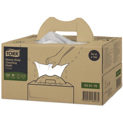 530176 TORK WHITE HEAVY DUTY CLEANING CLOTH - PACK OF 120