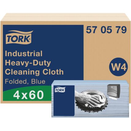 IND HEAVY CLEANING CLOTH BLUE W44 X 60 SHEETS