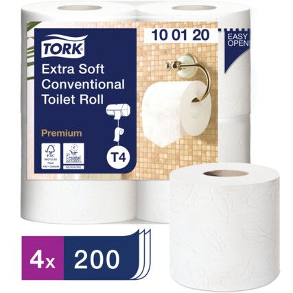 CONVENTIONAL TOILET ROLLS 2 PLY 200 SHEETS 40 ROLLS (10X4)