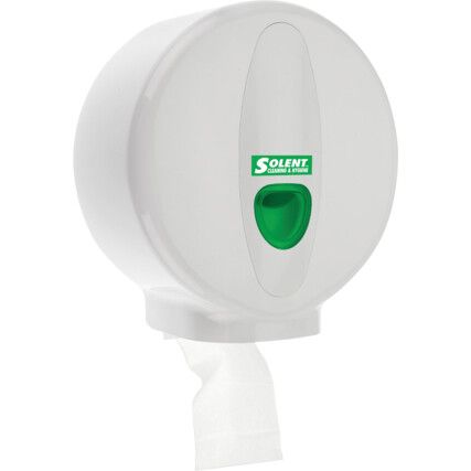 White Mini Jumbo Toilet Roll Dispenser