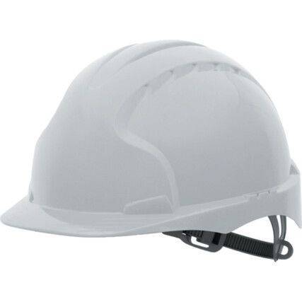 EVO®2, Safety Helmet, White, HDPE, Not Vented, Standard Peak, Includes Side Slots