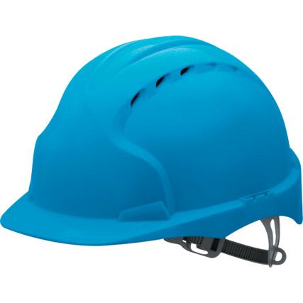 EVO®2, Safety Helmet, Blue, HDPE, Vented, Standard Peak, Includes Side Slots