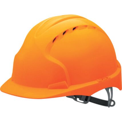 EVO®2, Safety Helmet, Orange, HDPE, Vented, Standard Peak, Includes Side Slots
