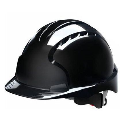 EVO®3, Safety Helmet, Black, HDPE, Vented, Standard Peak, Includes Side Slots