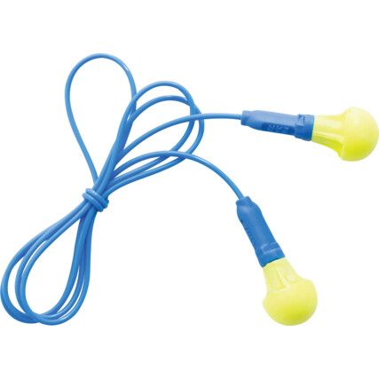 Push-Ins™, Reusable Ear Plugs, Corded, Not Detectable, Pod, 38dB, Yellow, Foam, Pk-100 Pairs