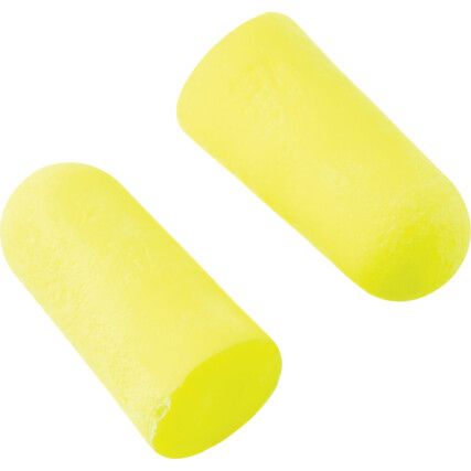 Soft, Disposable Ear Plugs/Refill Pack for Dispenser, Uncorded, Not Detectable, Bullet, 36dB, Yellow, PVC, Pk-500 Pairs