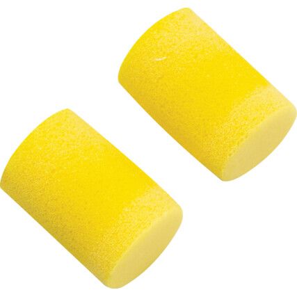 Classic™, Disposable Ear Plugs, Uncorded, Not Detectable, Barrel, 28dB, Yellow, Foam, Pk-250 Pairs