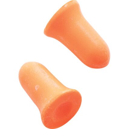 Max, Disposable Ear Plugs, Uncorded, Not Detectable, Flared Bullet, 37dB, Orange, Foam, Pk-200 Pairs