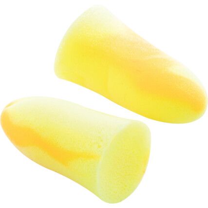 Mellows, Disposable Ear Plugs/Refill Pack for Dispenser, Uncorded, Not Detectable, Bullet, 22dB, Orange, Foam, Pk-200 Pairs