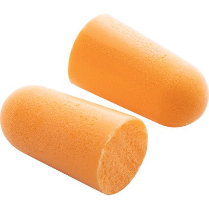 1100, Disposable Ear Plugs, Uncorded, Not Detectable, Bullet, 37dB, Orange, PU, Pk-500 Pairs