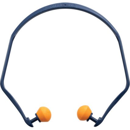 Disposable Ear Plugs, Banded, Detectable, Pod, 26dB, Orange, Foam, Pk-10 Pairs