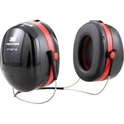 Optime™ III, Ear Defenders, Neckband, No Communication Feature, Not Dielectric, Black Cups