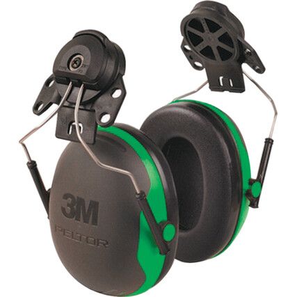 Ear Defenders, Clip-on, No Communication Feature, Dielectric, Black Cups/Green