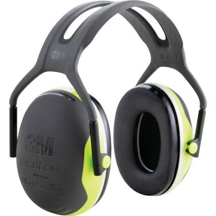 Ear Defenders, Over-the-Head, No Communication Feature, Dielectric, Black/Green Cups