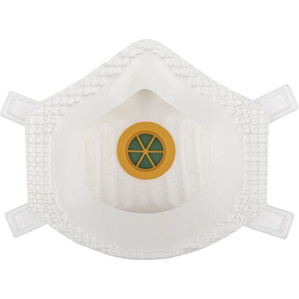 2500 Series Disposable Mask, Valved, White, FFP3, Filters Dust/Particulates, Pack of 10