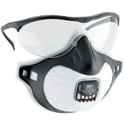 FilterSpec Disposable Mask, Valved, Black, FFP3, Filters Dust/Mist, Pack of 1