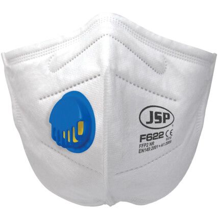 F600 Disposable Mask, Valved, White, FFP2, Filters Particulates, Pack of 30