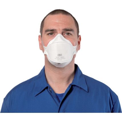 Aura 9320+ Disposable Mask, Unvalved, White/Blue, FFP2, Filters Dust/Mist, Pack of 20