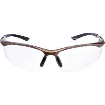 Contour, Safety Glasses, Clear Lens, Half-Frame, Black Frame, Anti-Fog/Impact-resistant/Scratch-resistant