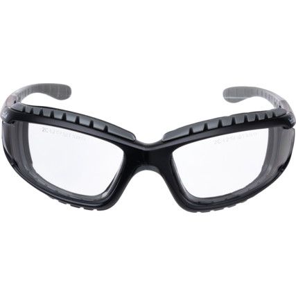 Tracker 2, Safety Glasses, Clear Lens, Full-Frame, Black Frame, Anti-Fog/High Temperature Resistant/Impact-resistant/Scratch-resistant/UV-resistant