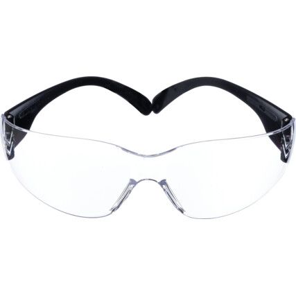 Safety Glasses, Clear Lens, Wraparound Frame, Black Frame, Anti-Fog/Anti-scratch
