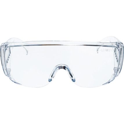 Safety Glasses, Clear Lens, Clear Frame, Impact-resistant