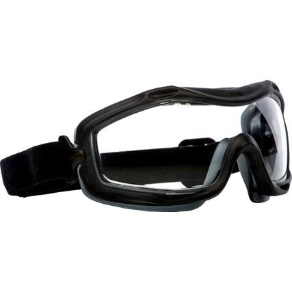 Arezzo, Safety Goggles, Polycarbonate, Clear Lens, TPE, Black Frame, Splash-resistant